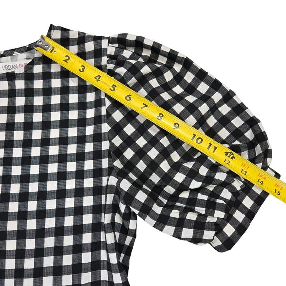 Urban Bliss Wom 8 Short Sleeve Plaid Ruffle Tier Midi Dress Cottagecore Prairie - Picture 7 of 13